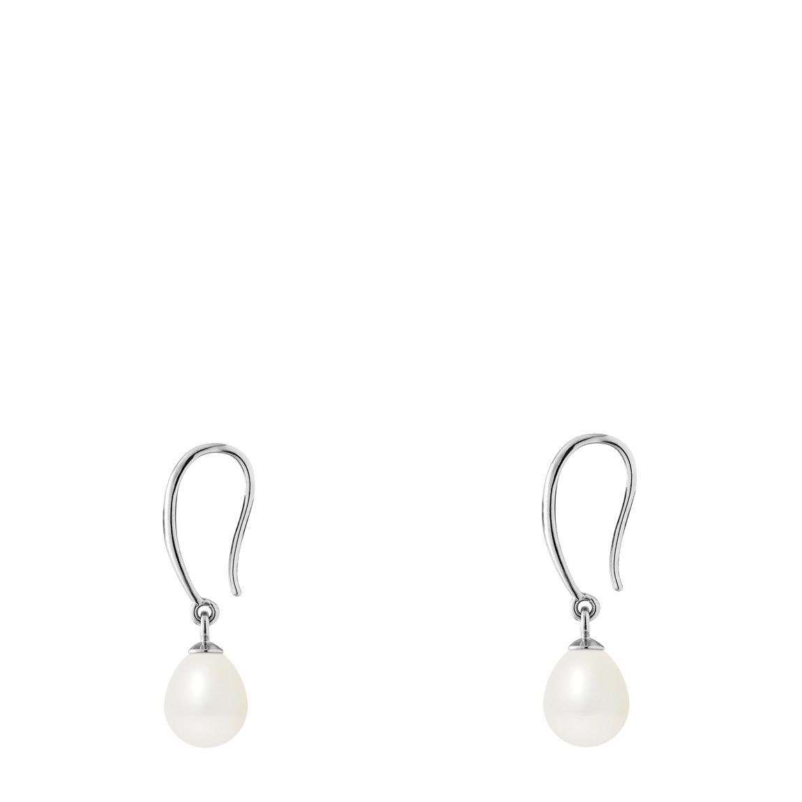 White Pearl Silver Hanging Earrings main product photo