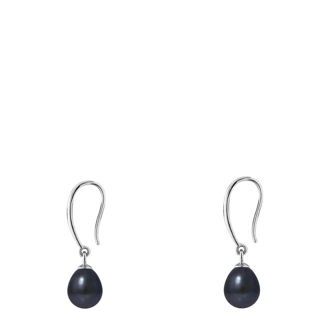 Black Pearl Silver Hanging Earrings main product photo