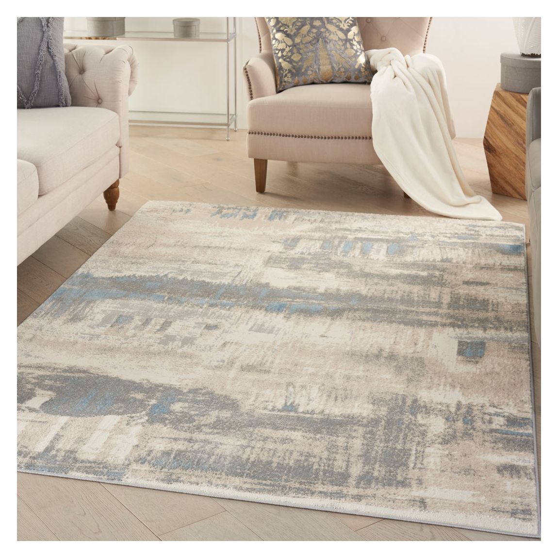 Solace SLA07 305 x 244cm Rug, Ivory/Grey/Blue main product photo