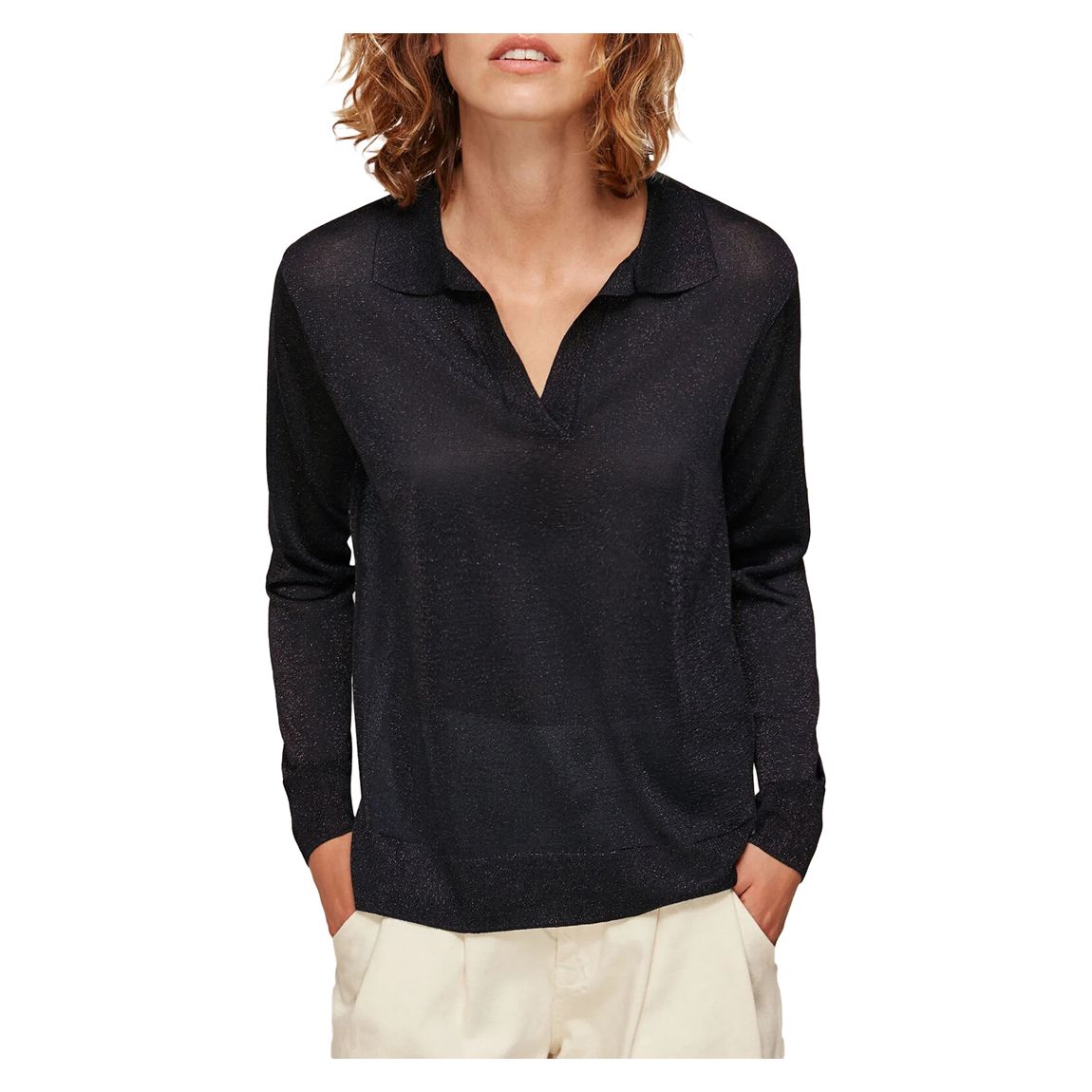 Black Polo Top main product photo