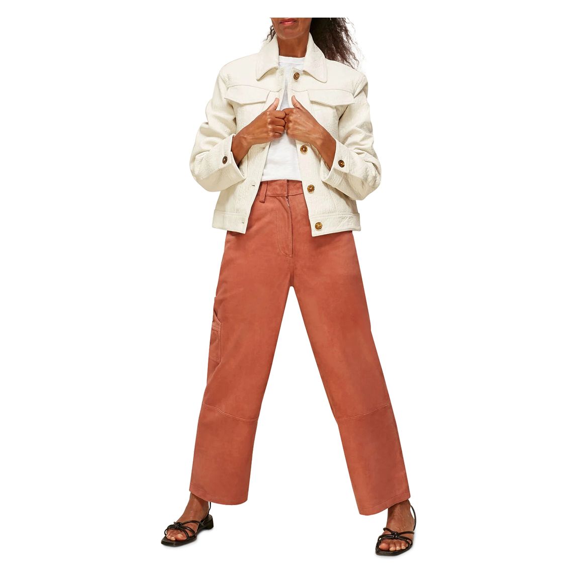 White Western Leather Jacket main product photo