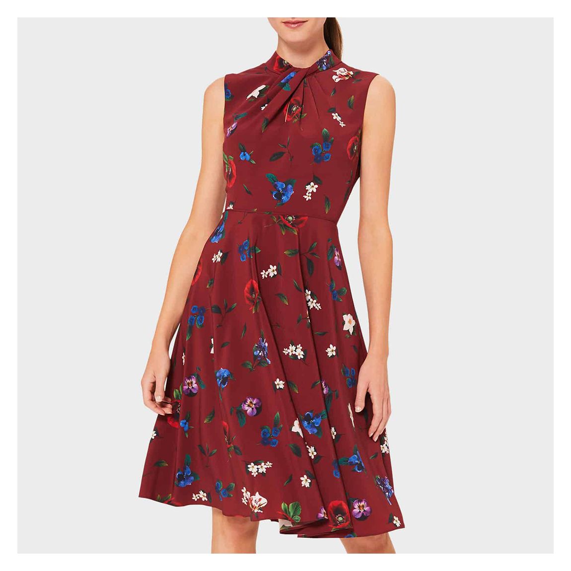 Burgundy Amina Floral Dress main product photo