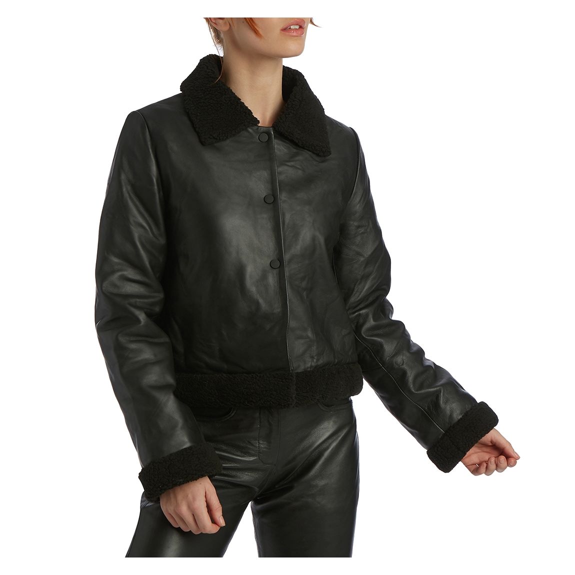 Black Shearling Jacket main product photo