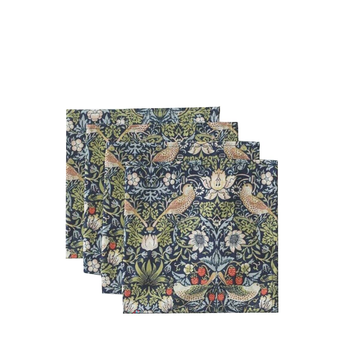 Set of 4 Navy Strawberry Thief Napkins main product photo
