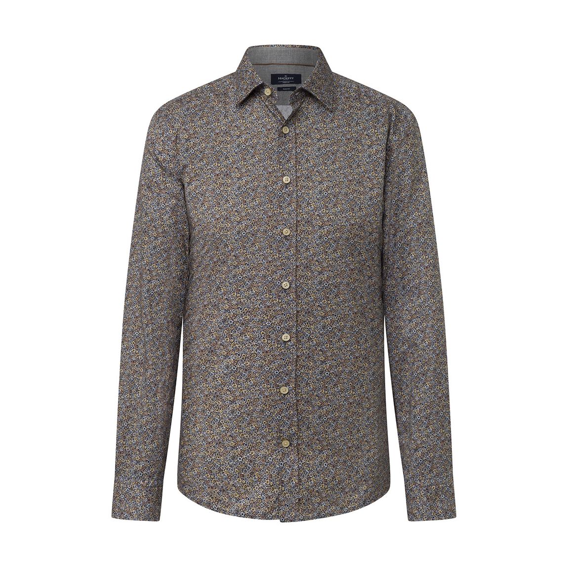 Olive Floral Print Cotton Shirt main product photo