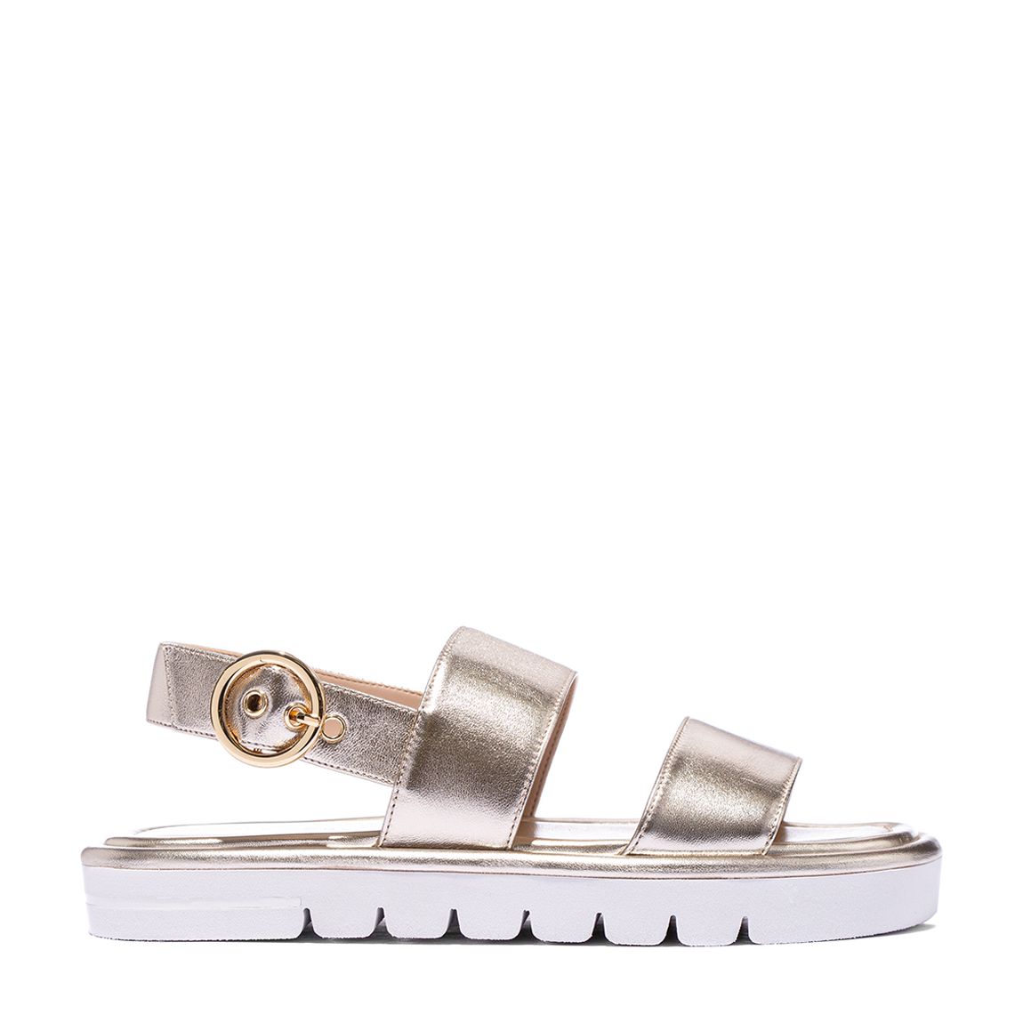 Gold Elodie Leather Lug Sandals main product photo