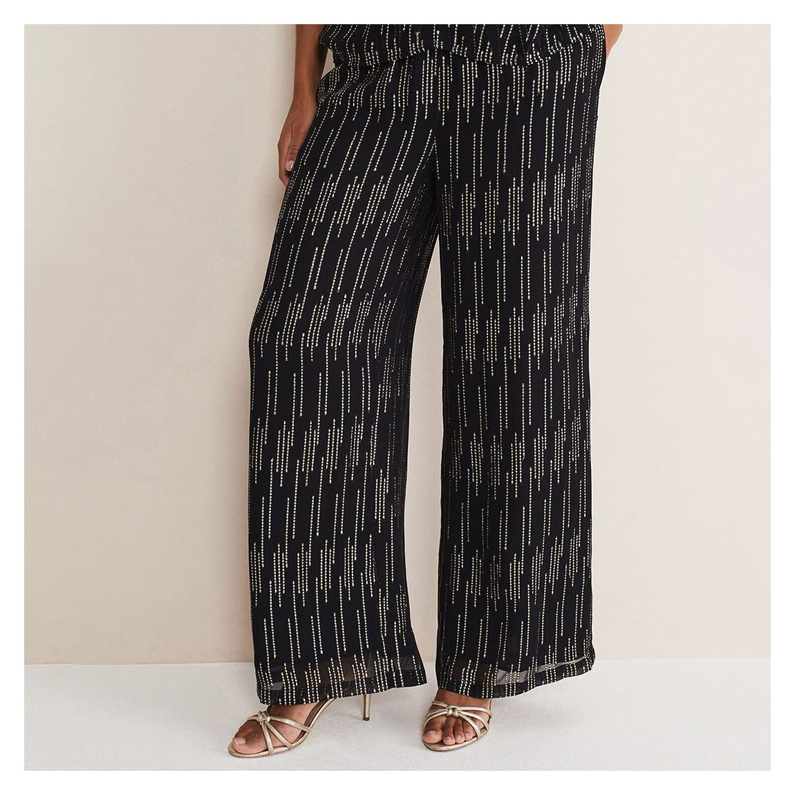 Black Printed Eula Trousers main product photo