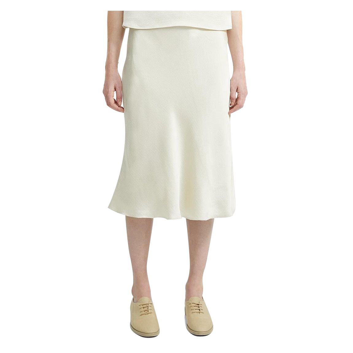 Cream A-Line Midi Skirt main product photo
