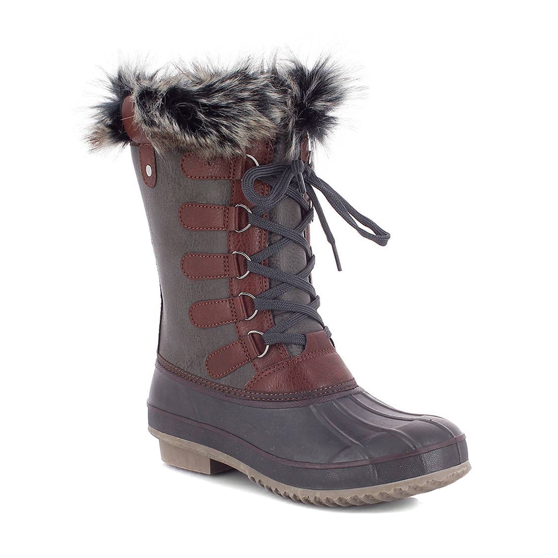 Grey Candice Faux Fur Cuff Snow Boots main product photo