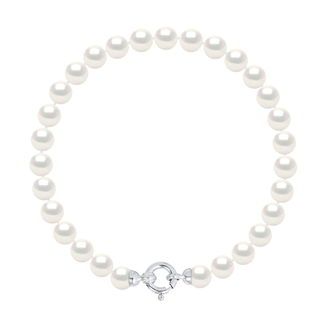White Gold Freshwater Pearl Row Bracelet main product photo