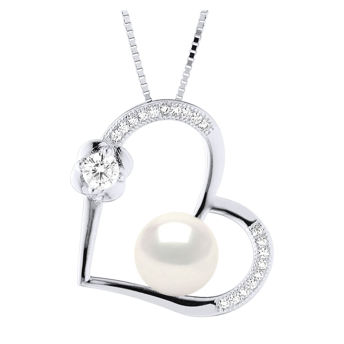 Natural White Zirconia Real Cultured Freshwater Pearl Earrings main product photo