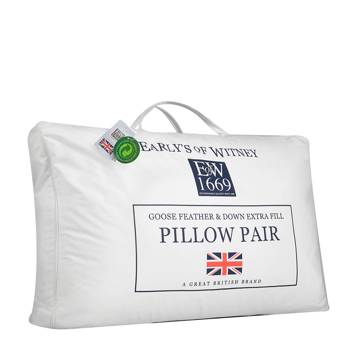 Luxury Extra Filled Goose Feather & Down Twin Pair of Pillows main product photo