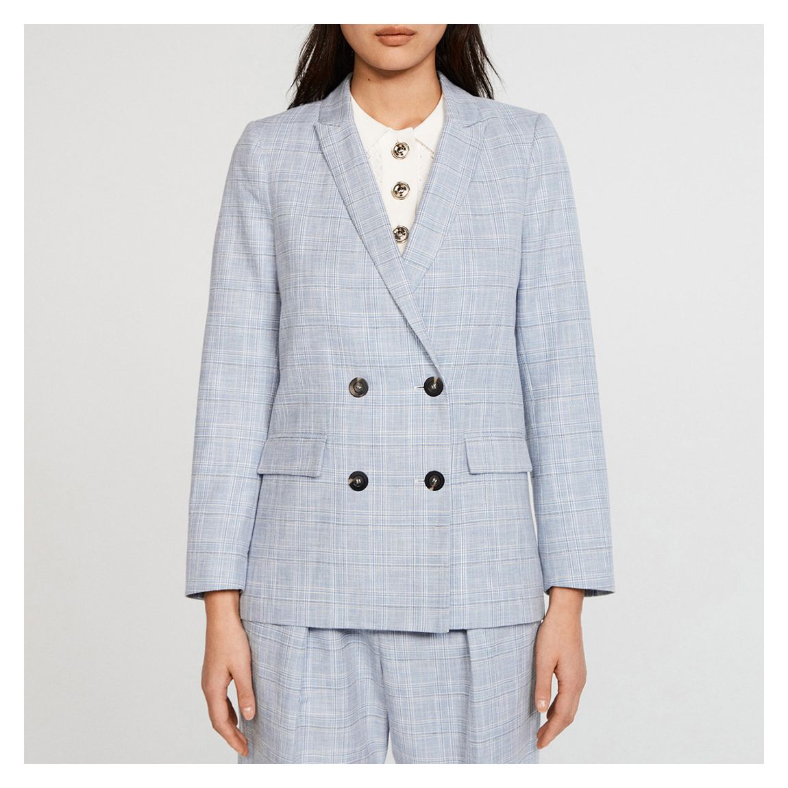 Multi Victorio Cotton Linen Blend Blazer main product photo