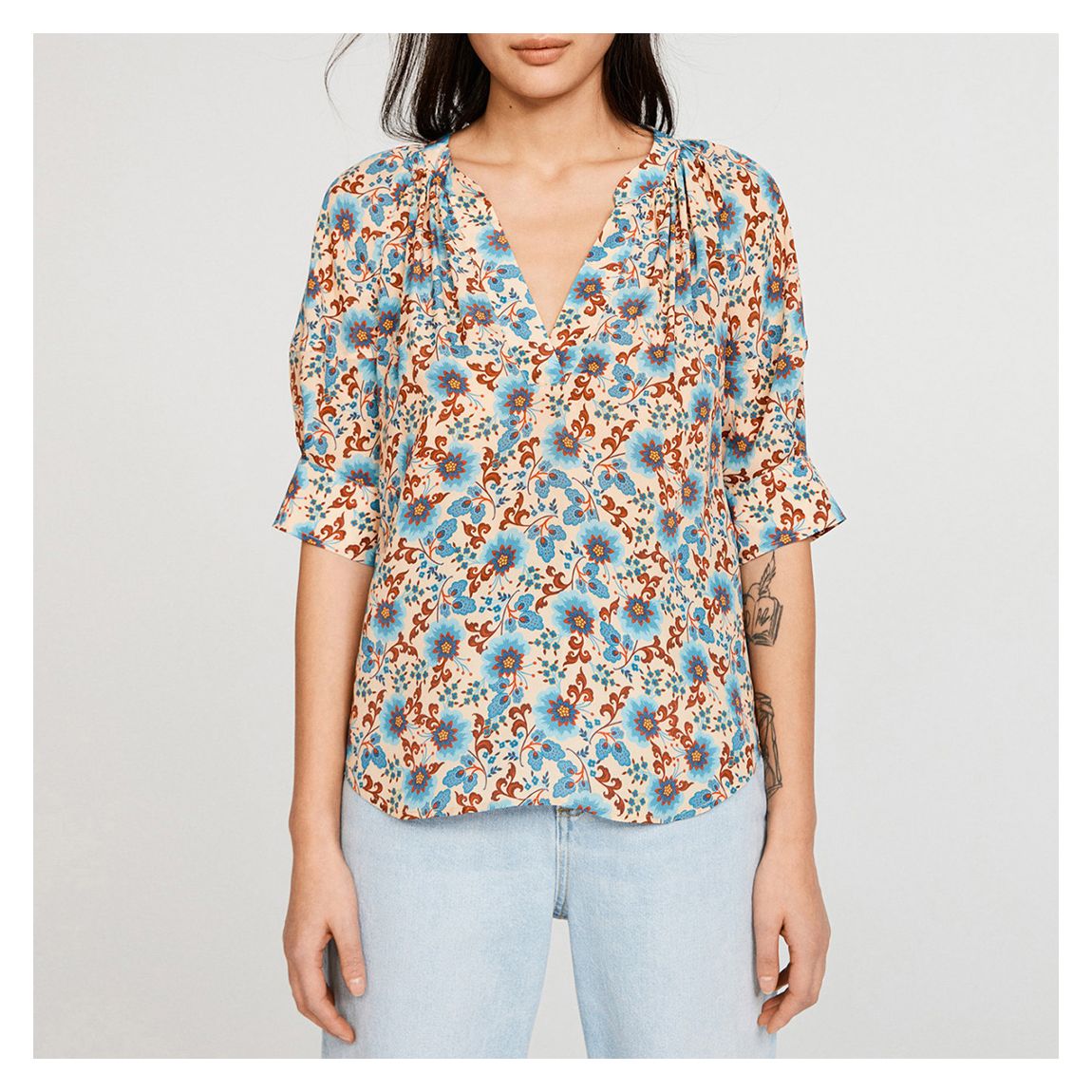 Light Print Bianca Silk Blend Top main product photo