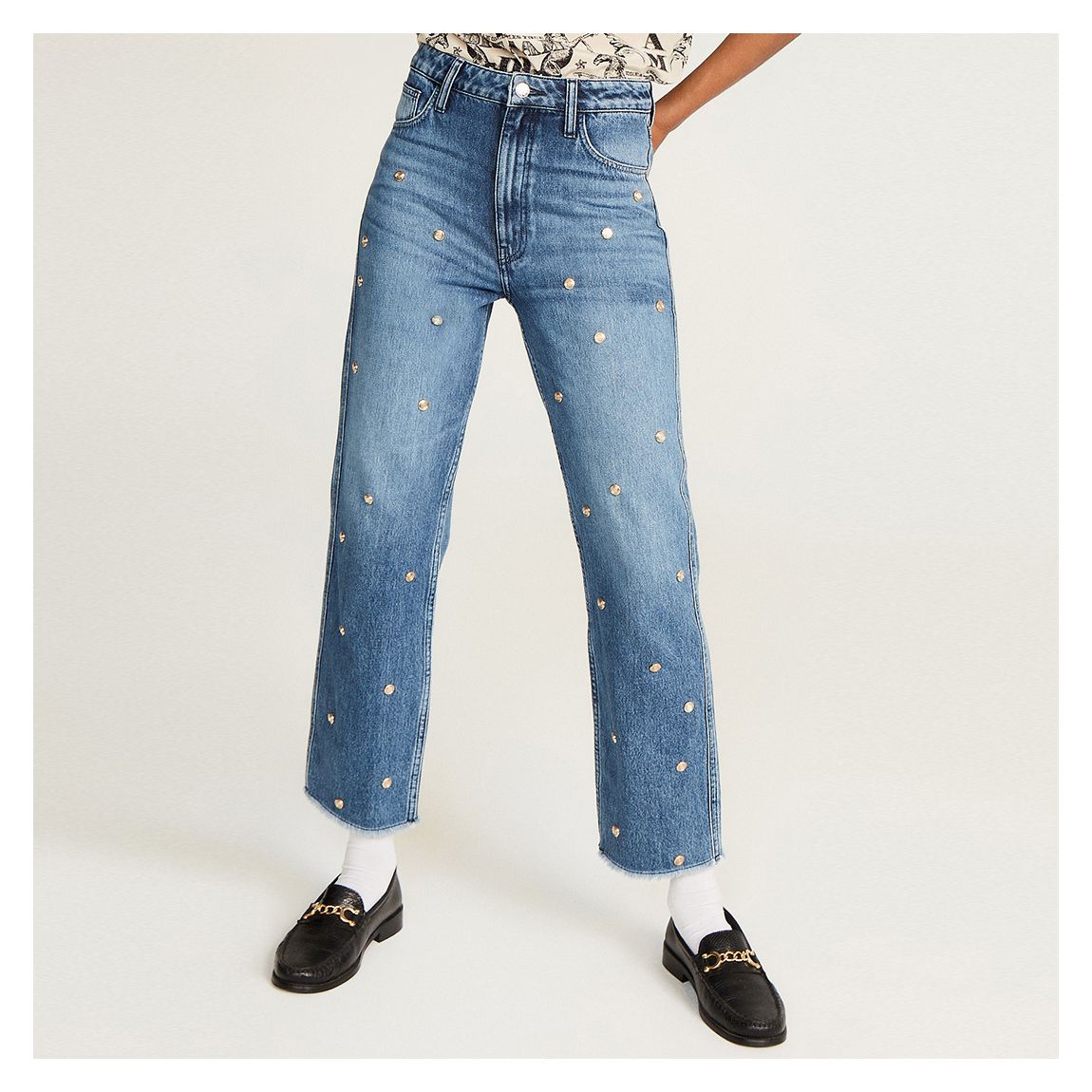 Denim Studded Pluton Cotton Jeans main product photo