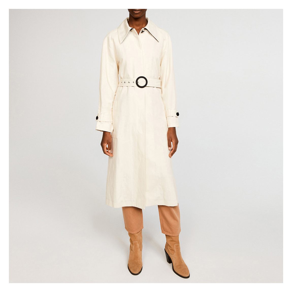 Vanilla Gagnant Cotton Linen Blend Trench Coat main product photo