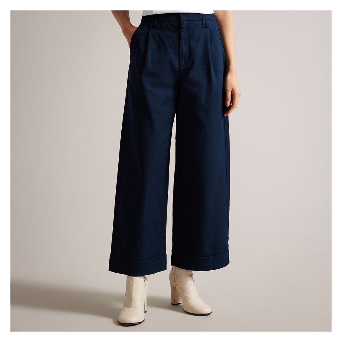 Navy Steviey Wide Leg Trousers main product photo