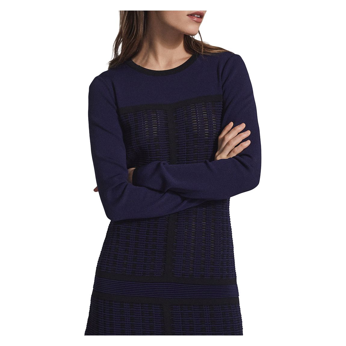 Navy Elsie Textured Knit Dress main product photo
