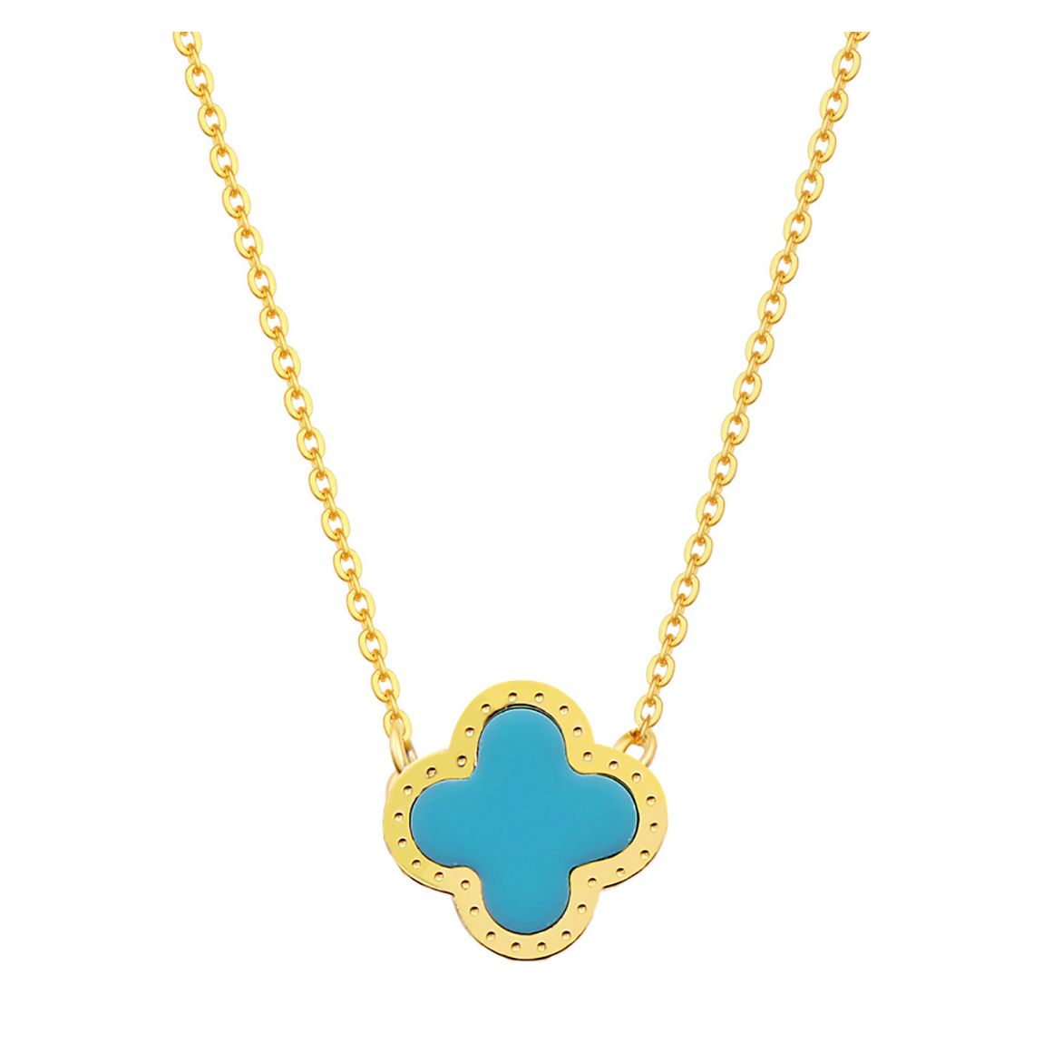 Turquoise Clover Pendant Necklace main product photo