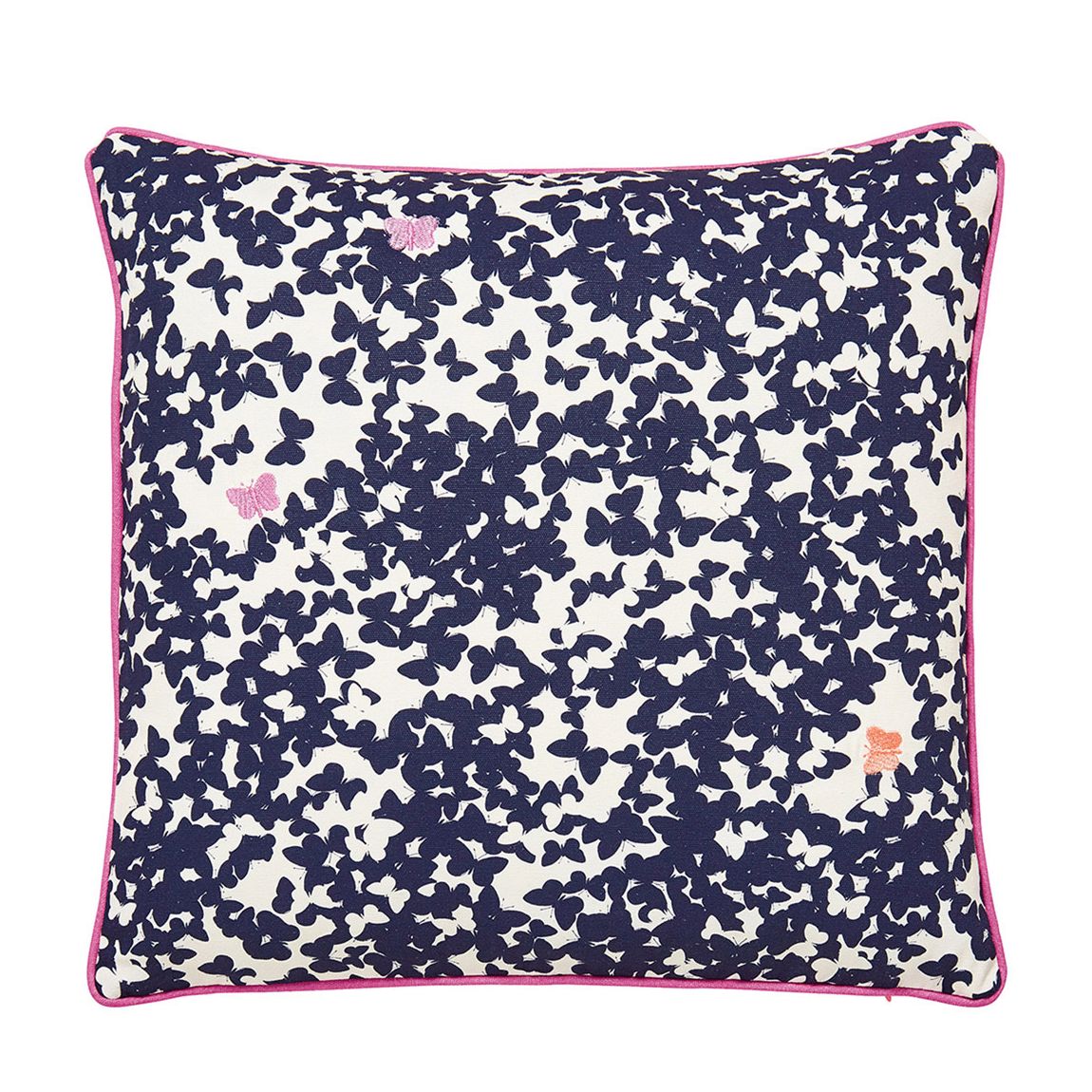 Painted Poppy Cushion, Navy/Multi main product photo