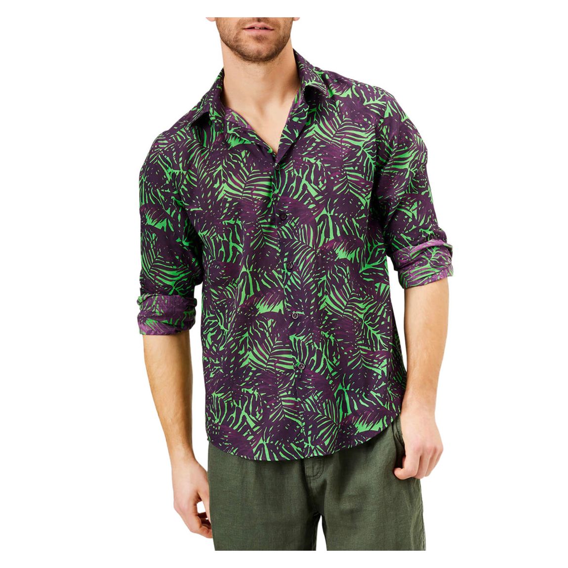 Purple Multi Print Cotton Shirt main product photo