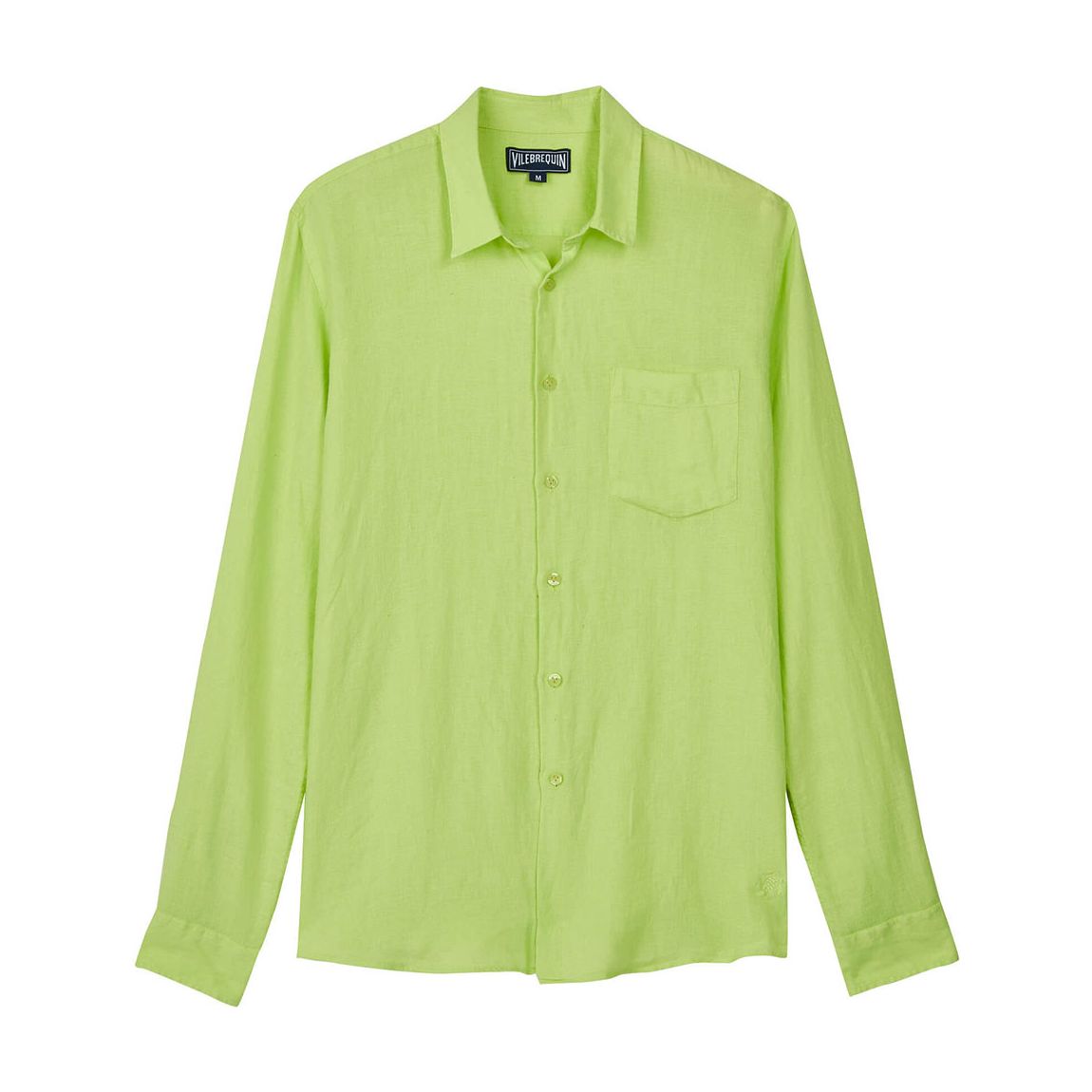 Lime Green Button Through Linen Shirt main product photo