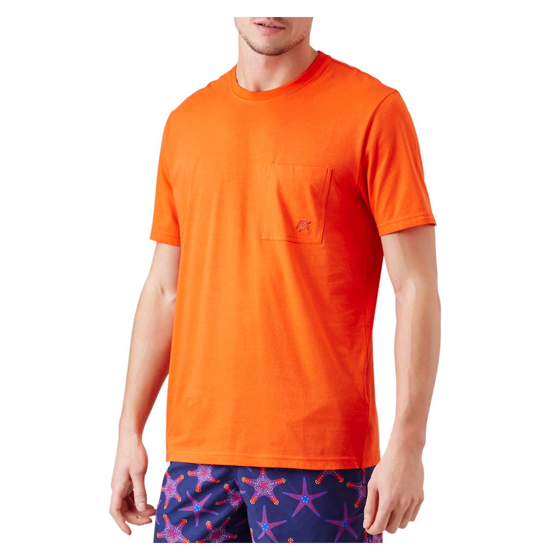 Orange Pocket Cotton T-shirt main product photo