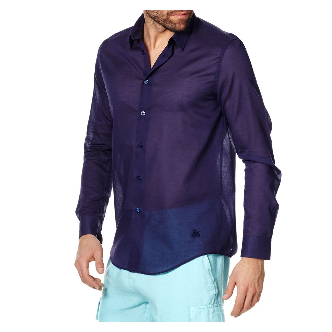 Navy Button Through Cotton Shirt main product photo