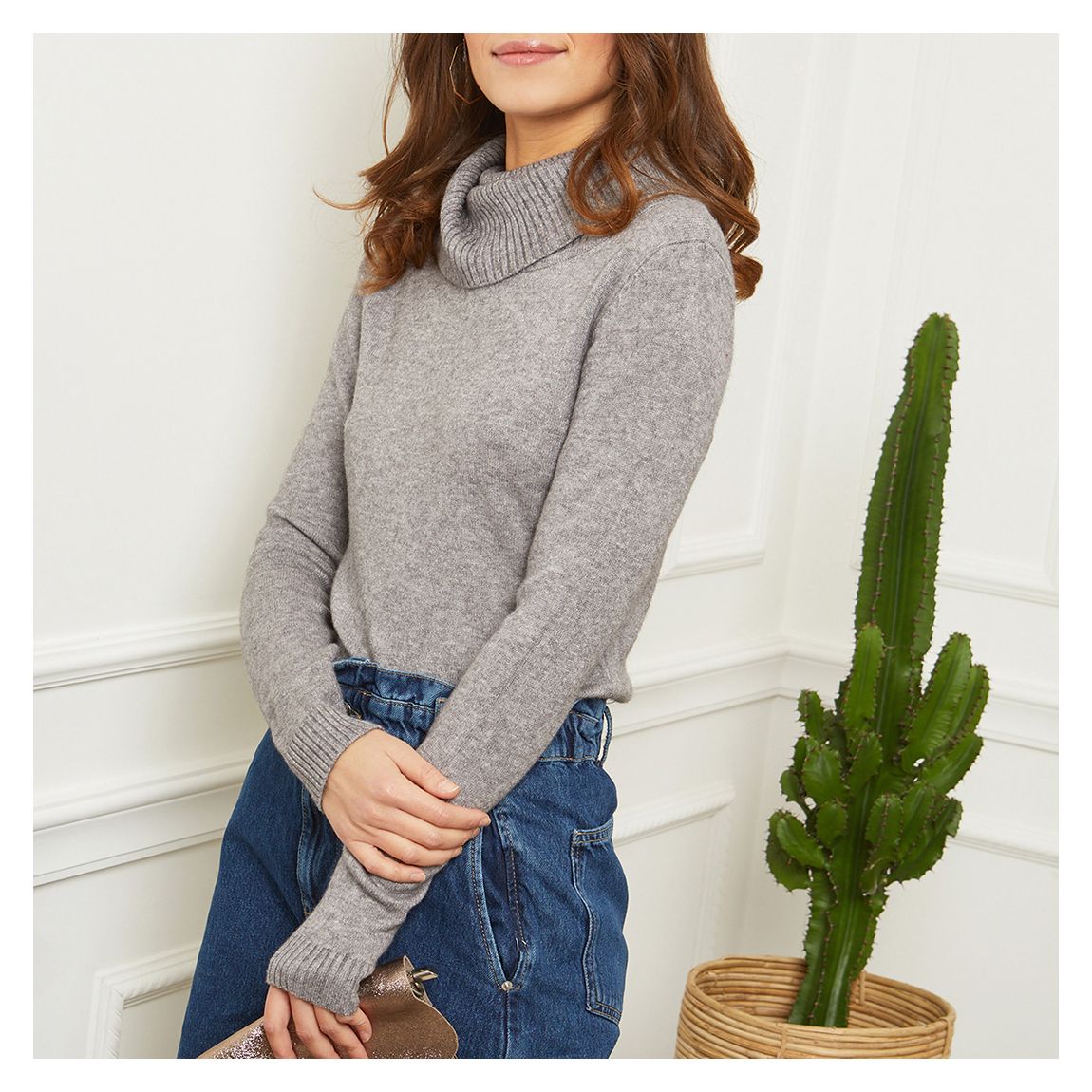 Grey Roll Neck Jumper main product photo