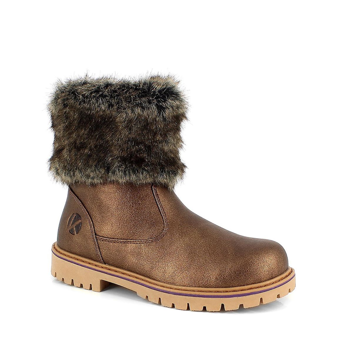 Kids Bronze Rosa Faux Fur Cuff Boots main product photo