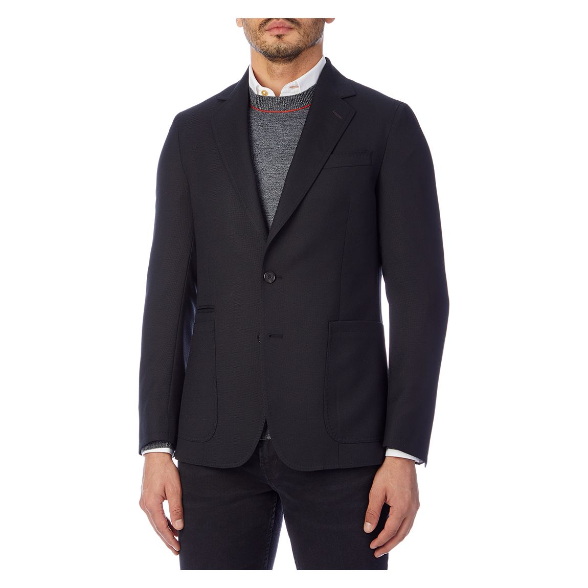 Black Tailored Fit Wool Jacket main product photo