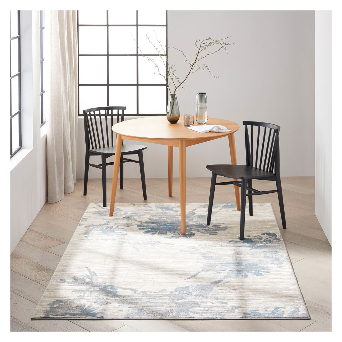 Enchanting ECH01 221 x 160cm Rug, Ivory/Grey/Blue main product photo