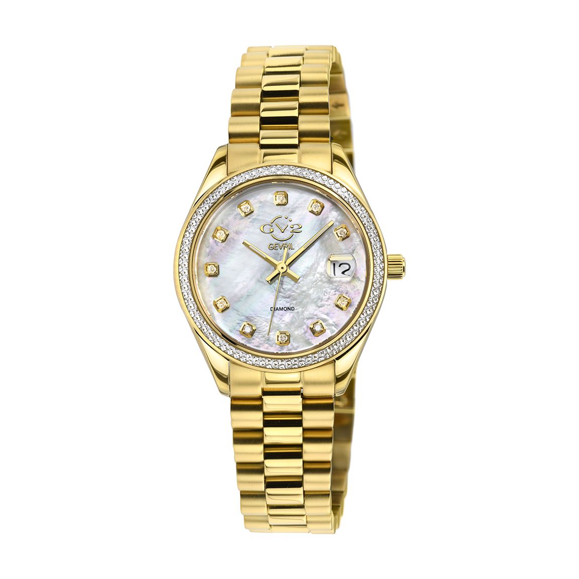 Women's Gold Gevril Turin Diamond Watch main product photo