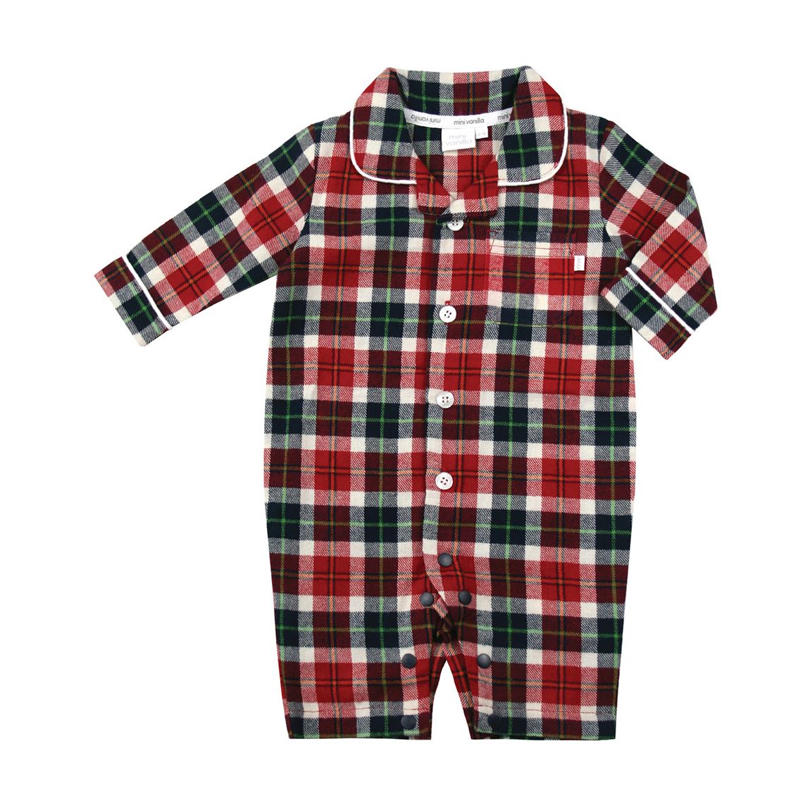 Baby Red/Black Check All In One Pyjamas main product photo