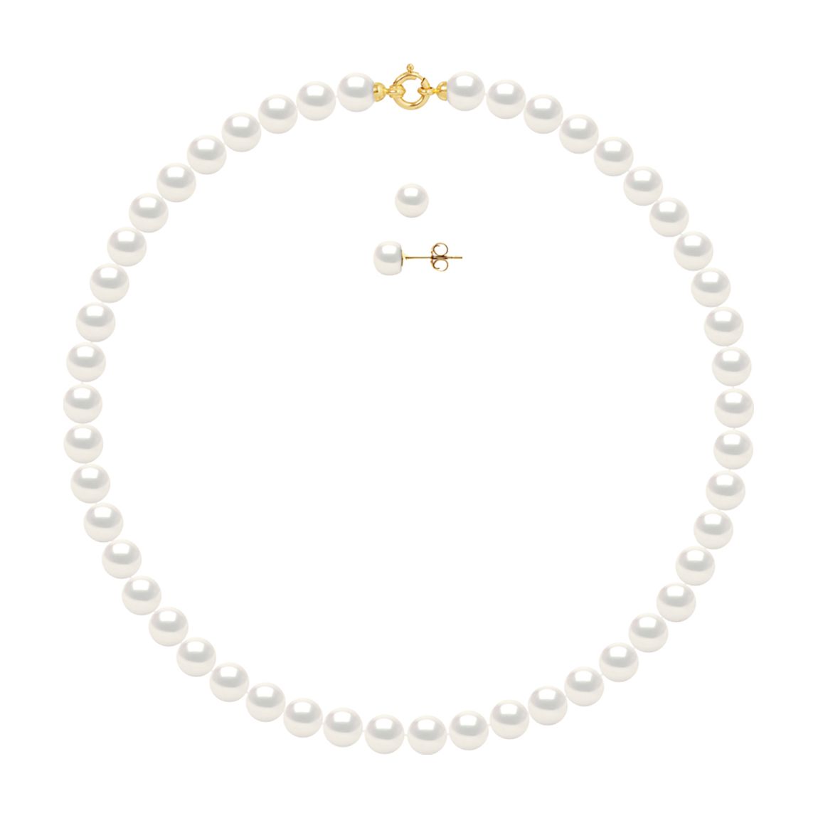 White Pearl Necklace And Earrings Set main product photo