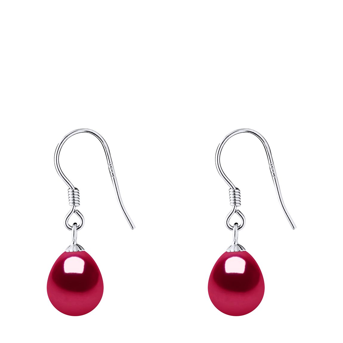 Red Hanging Pearl Earrings main product photo