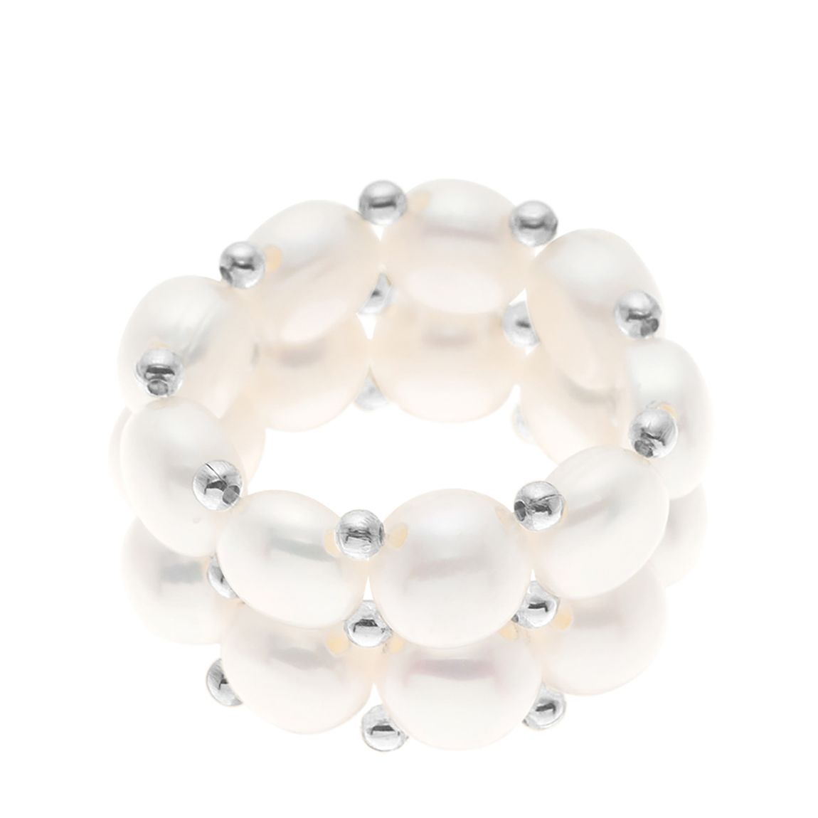 White 2 Row Pearl Ring main product photo