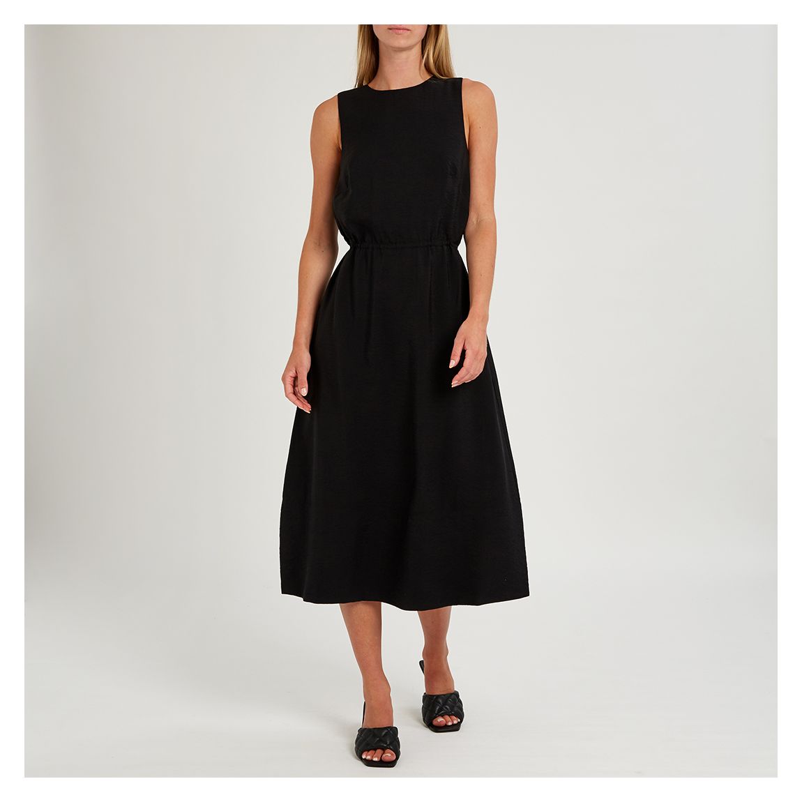 Black Sleeveless Cross Back Dress main product photo