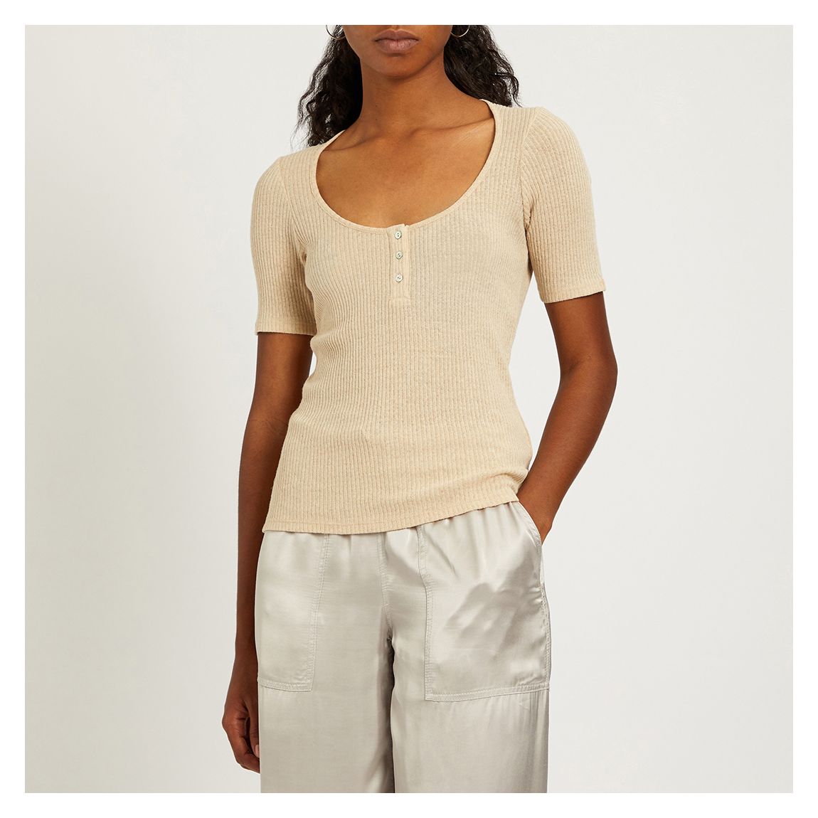 Beige Cotton Blend Top main product photo