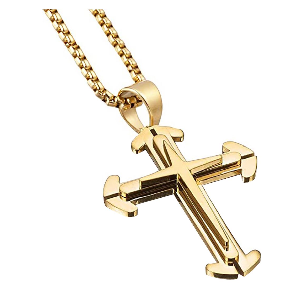 18K Gold Cross Necklace main product photo