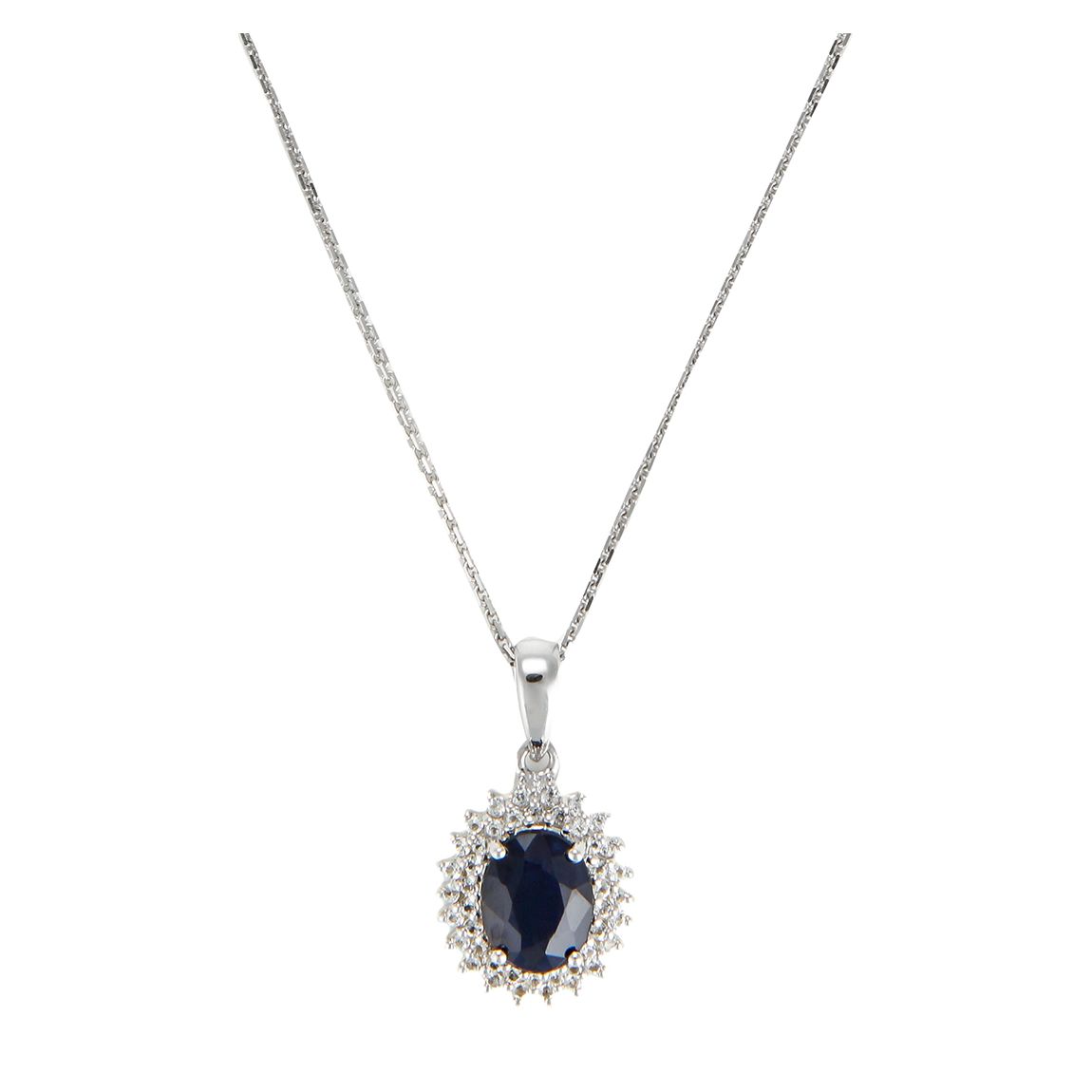 Silver Diamond Embellished Pendant Necklace main product photo