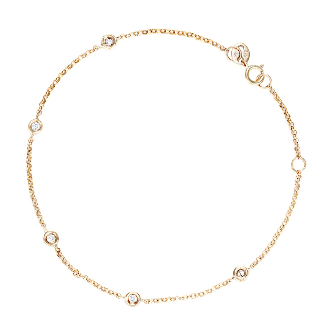 Gold Diamond Circle Linked Bracelet main product photo