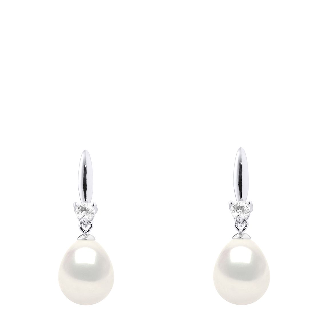 Natural White Circle Hoop Drop Freshwater Pearl Earrings main product photo