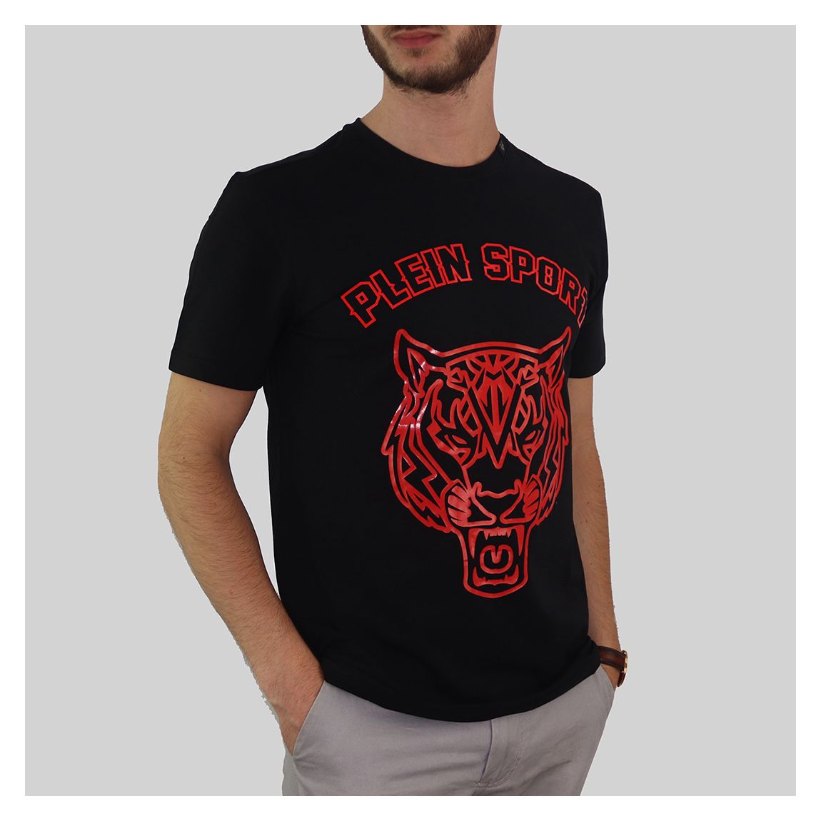 Black Red Tiger Print T-Shirt main product photo