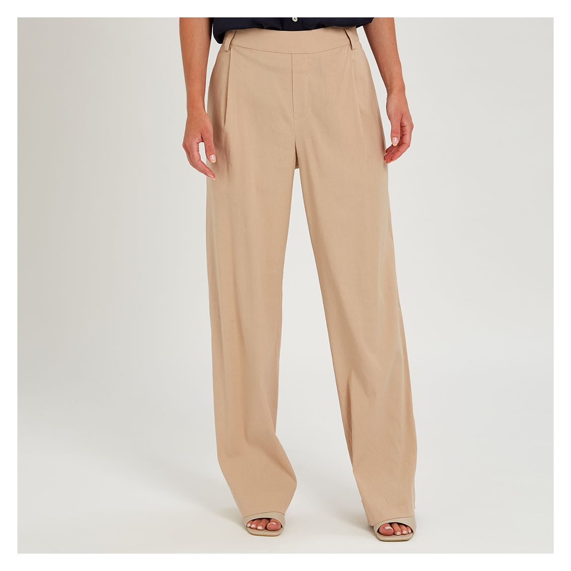 Camel Wide Leg Tailored Trousers main product photo
