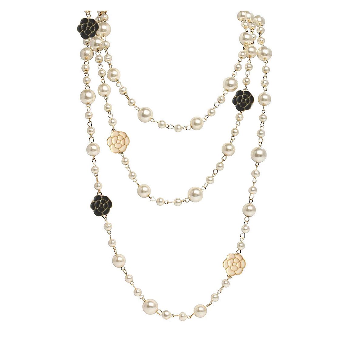 18k Gold Endless Rose Reversible & Pearl Necklace main product photo