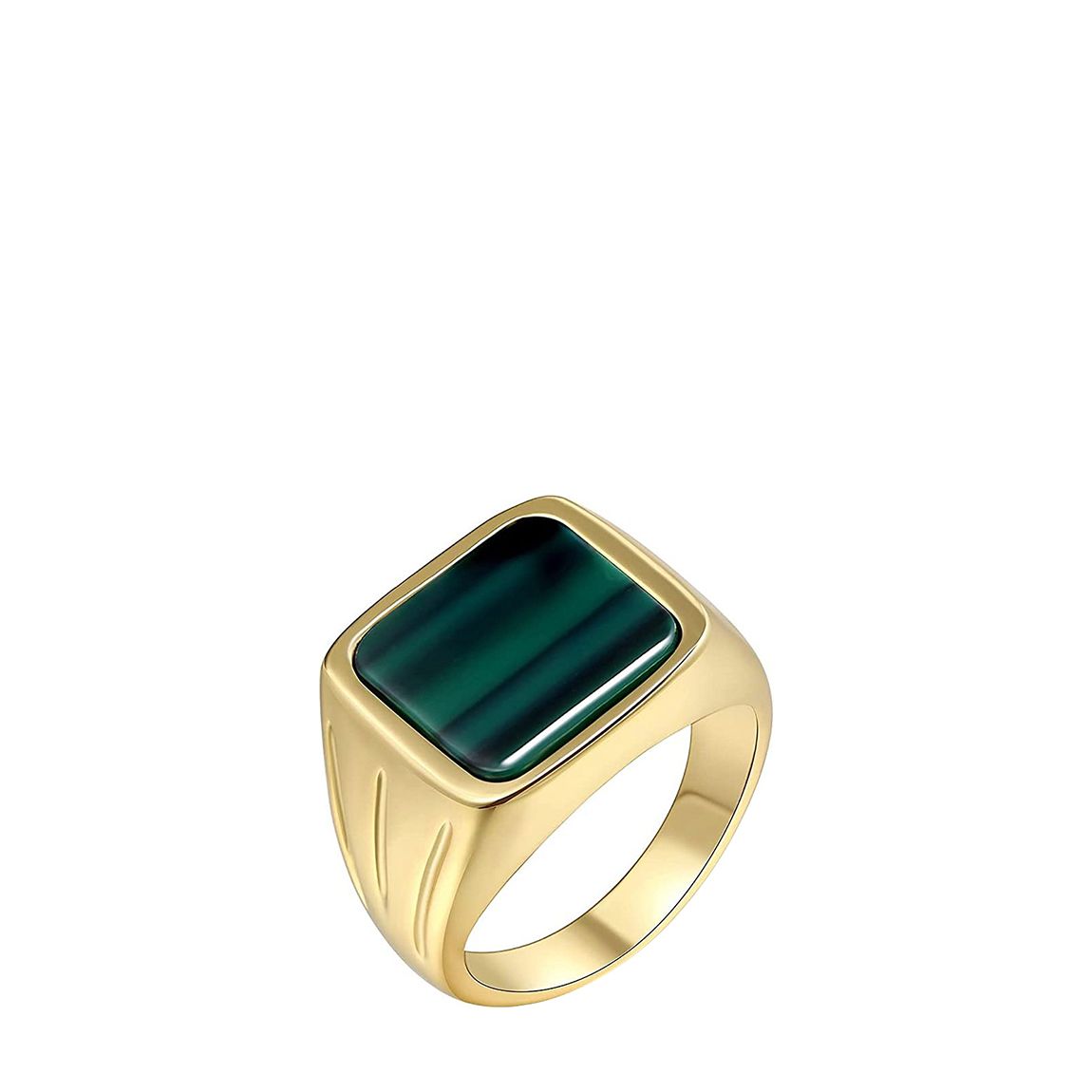 18K Gold Green Gemstone Ring main product photo