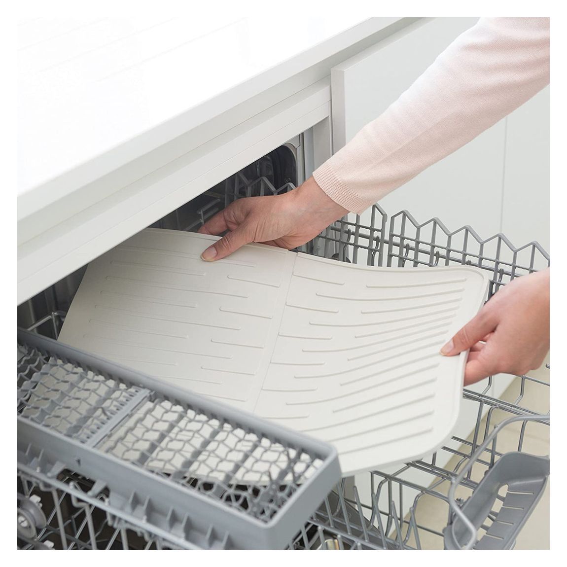 White SinkSide Silicone Dish Drying Mat