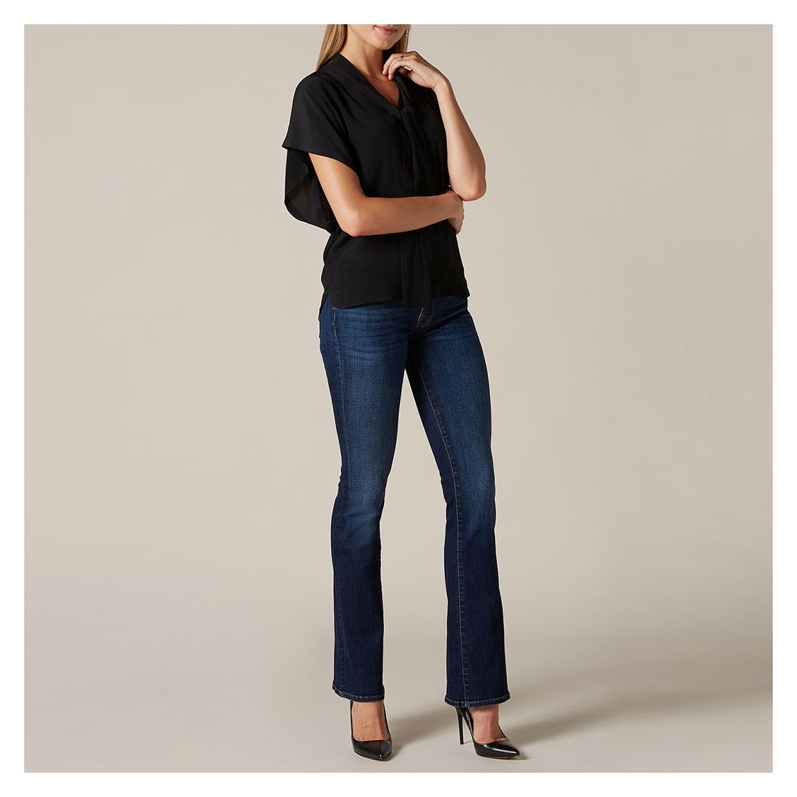 Dark Blue Soho Bootcut Stretch Jeans main product photo