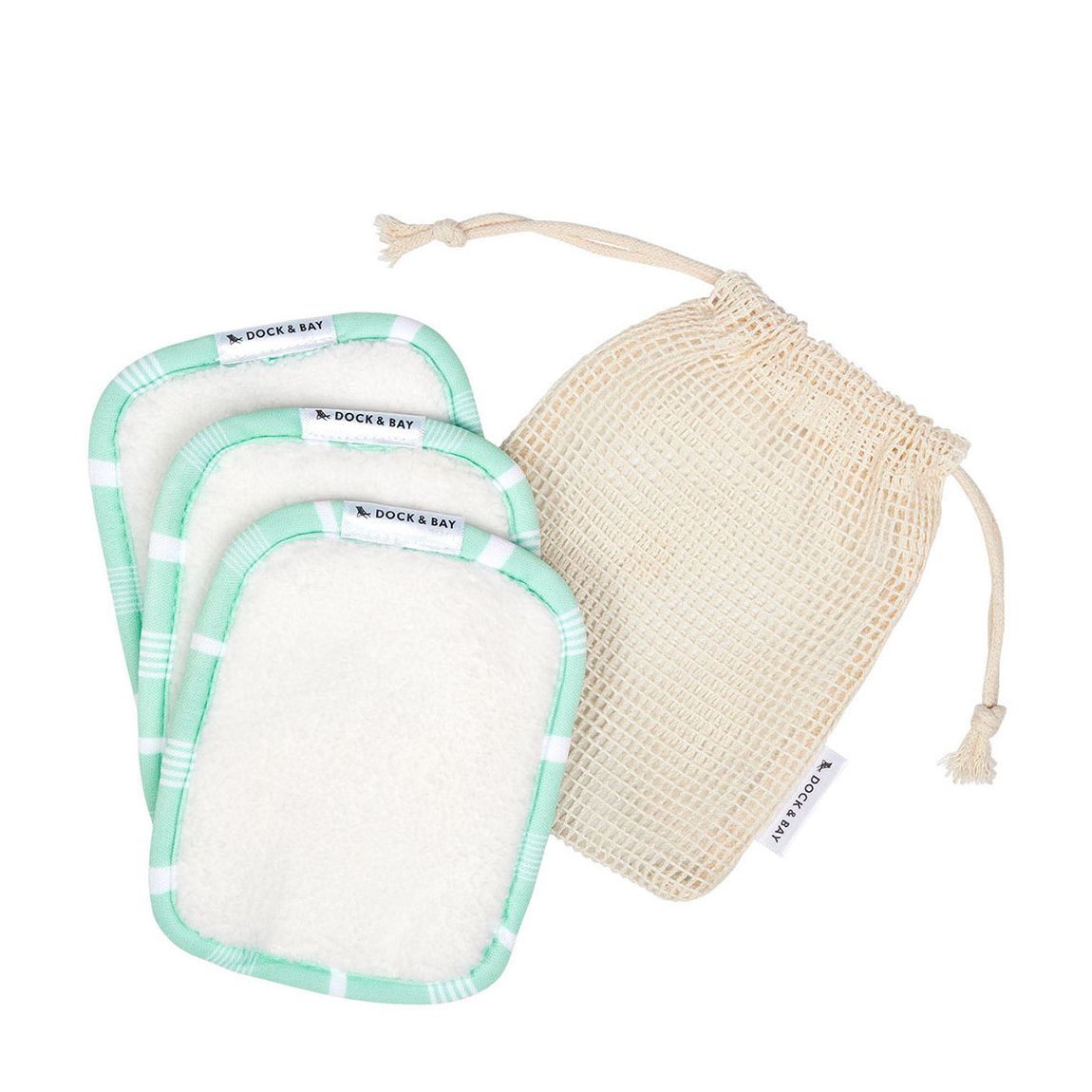 Pack of 3 Reusable Makeup Removers, Eucalyptus Green main product photo